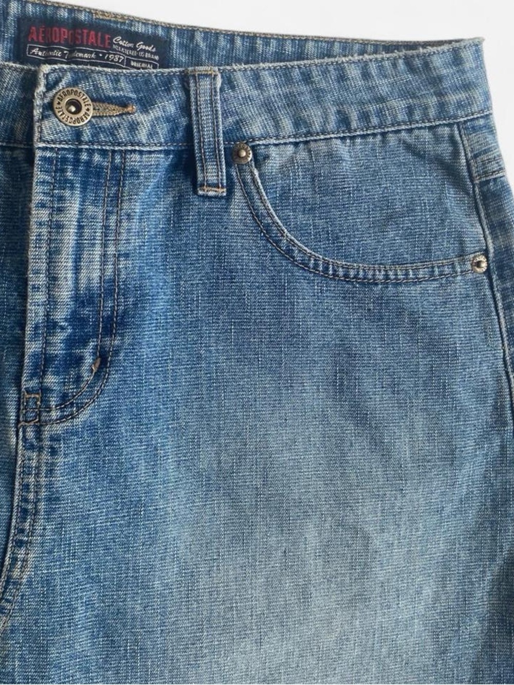 Vintage low rise denim midi skirt - Picture 3 of 8